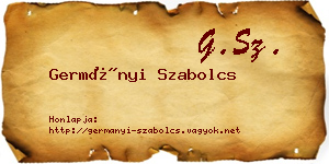 Germányi Szabolcs névjegykártya